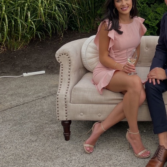 Pink Ruffle Hem Mini Dress - Picture 1 of 2